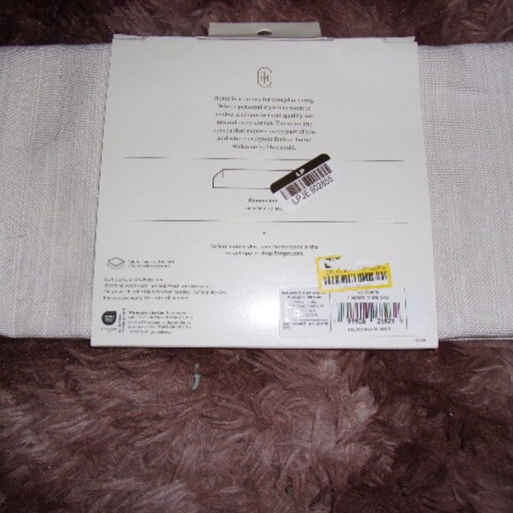 Threshold White & Light Beige Stripe Thread Cotton Blend Table Runner 14" x 72" - Picture 2 of 2